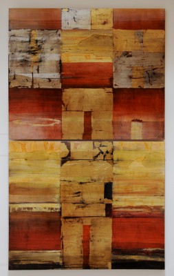 Horizon , 2009. 120x180 cm, Schlagmetall/Öl-MT auf Holz