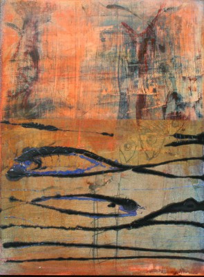 Tauchgang IV , 2012. 30x40 cm, Öl auf Holz