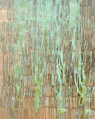 Grünspan , 2014. 120x150 cm, Kupferoxyd/Acryl-MT auf Leinwand