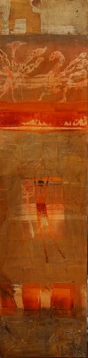 Fairy Tales IV , 2010. 40x150 cm, Schlagmetall/Öl/Lack auf Holz