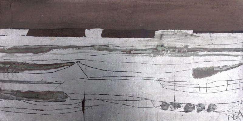 Reisebericht X , 2014. 20x40 cm, Alu/Lack-MT auf Holz
