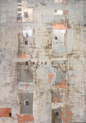 Stone II , 2014. 70x100 cm, Öl/Lack/Schlagmetall-MT auf Holz