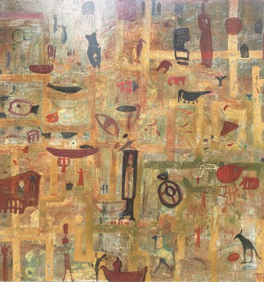 Simple things , 2023. 120 x 120 cm
